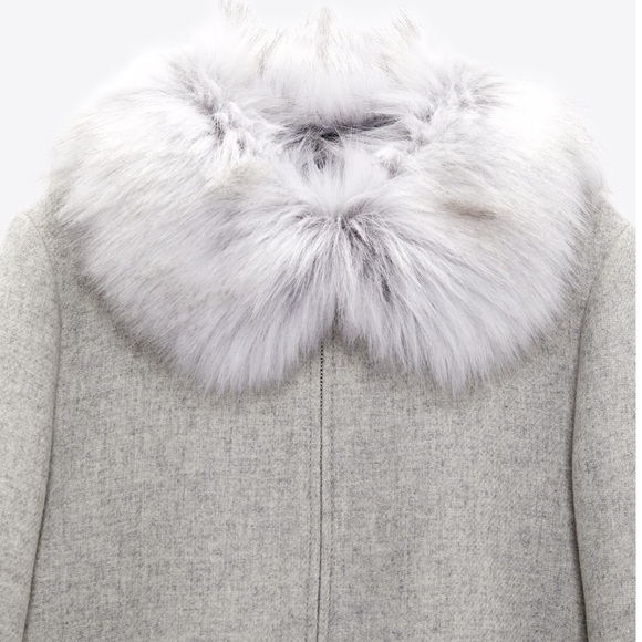 ZARA COAT WITH FAUX FUR COLLAR SZ S - Picture 8 of 10